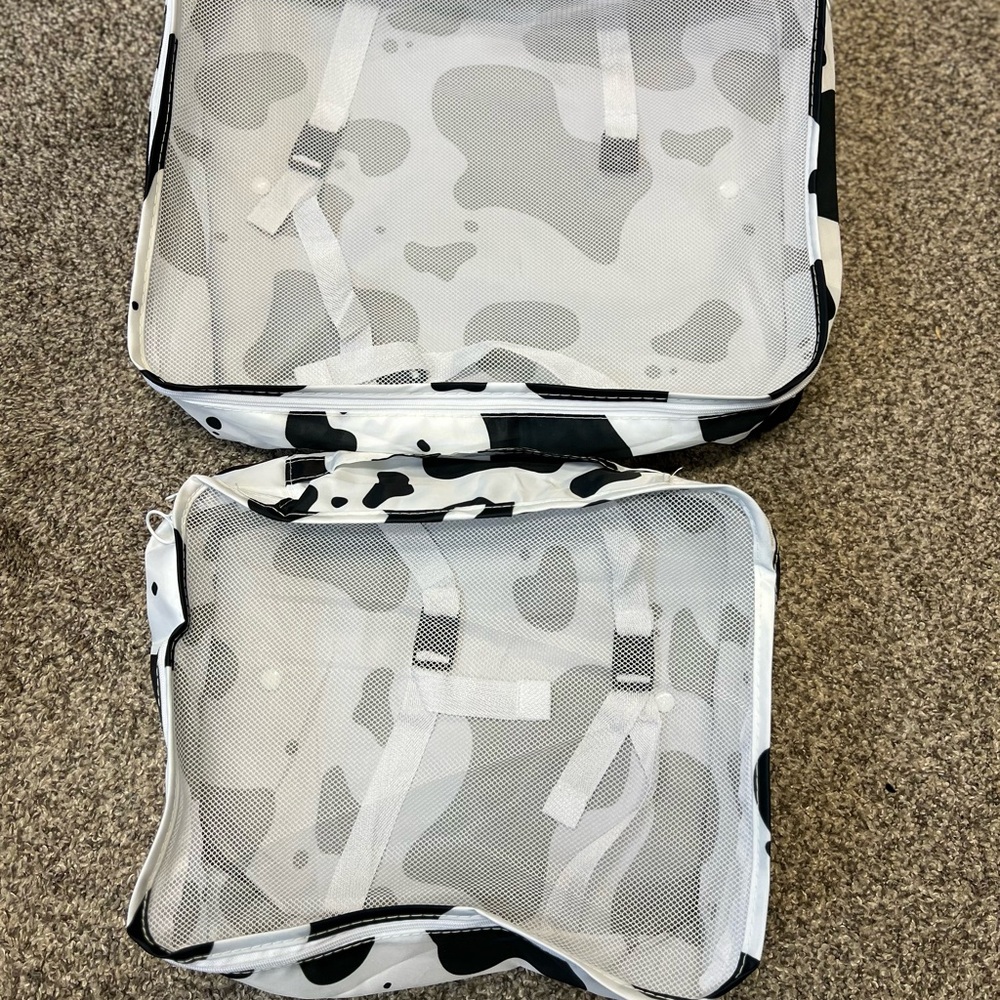 Black & White Cow Print Travel Pouch Set - Picture 5 of 5